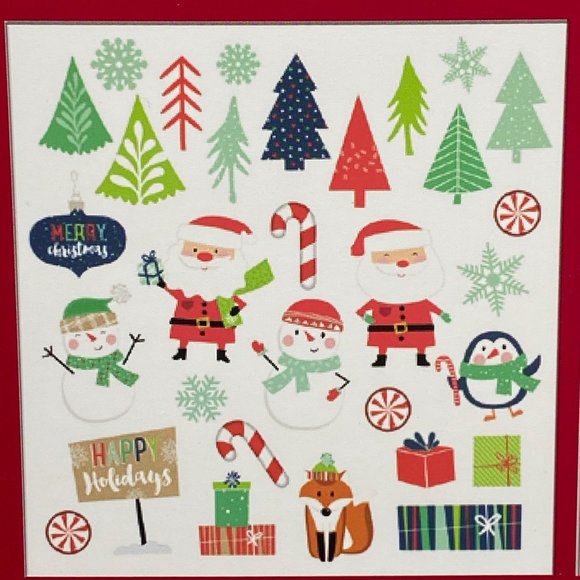 Winter Wonder Lane Christmas Window Car Clings 94 Count Santa Games Peel & Stick - Picture 6 of 6